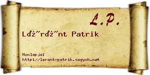 Léránt Patrik névjegykártya